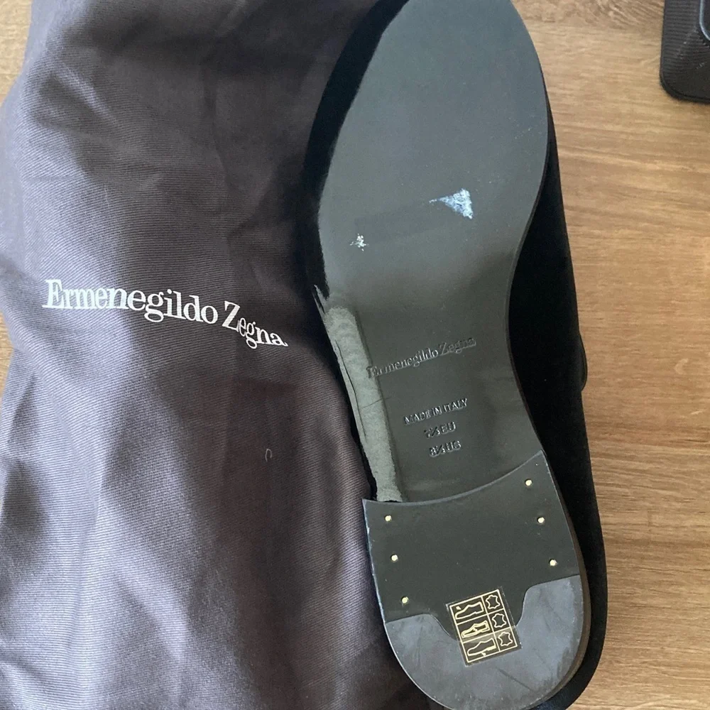Ermenegildo Zegna Black Velvet Tassel Loafers